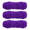 thumbnail image 1 of Unique Bargains Chenille Polyester Velvet Purple Yarn, 3 Skeins, 1 of 7