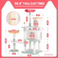 HYABi 56.3in Flower Collapsible Cat Tree Tower Condo for Large Cats