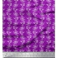 thumbnail image 1 of Soimoi Purple Poly Georgette Fabric Leaves & Bunchberry Stripe Printed Fabric 1 Yard 52 Inch Wide, 1 of 3