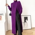 thumbnail image 1 of Style Déesse Long Pull Col Roulé Tricoté Jupe Longue Pull-Over Fendu Intérieur Ajusté, 1 of 5