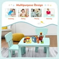 thumbnail image 5 of Kids Table and Chairs(2 Chairs Included), 3 Piece Lightweight Plastic Children Activity Table for Preschool, Kindergarten, Playroom, Easy Clean Toddler Furniture Set for Ages 1-7 (Green), 5 of 10