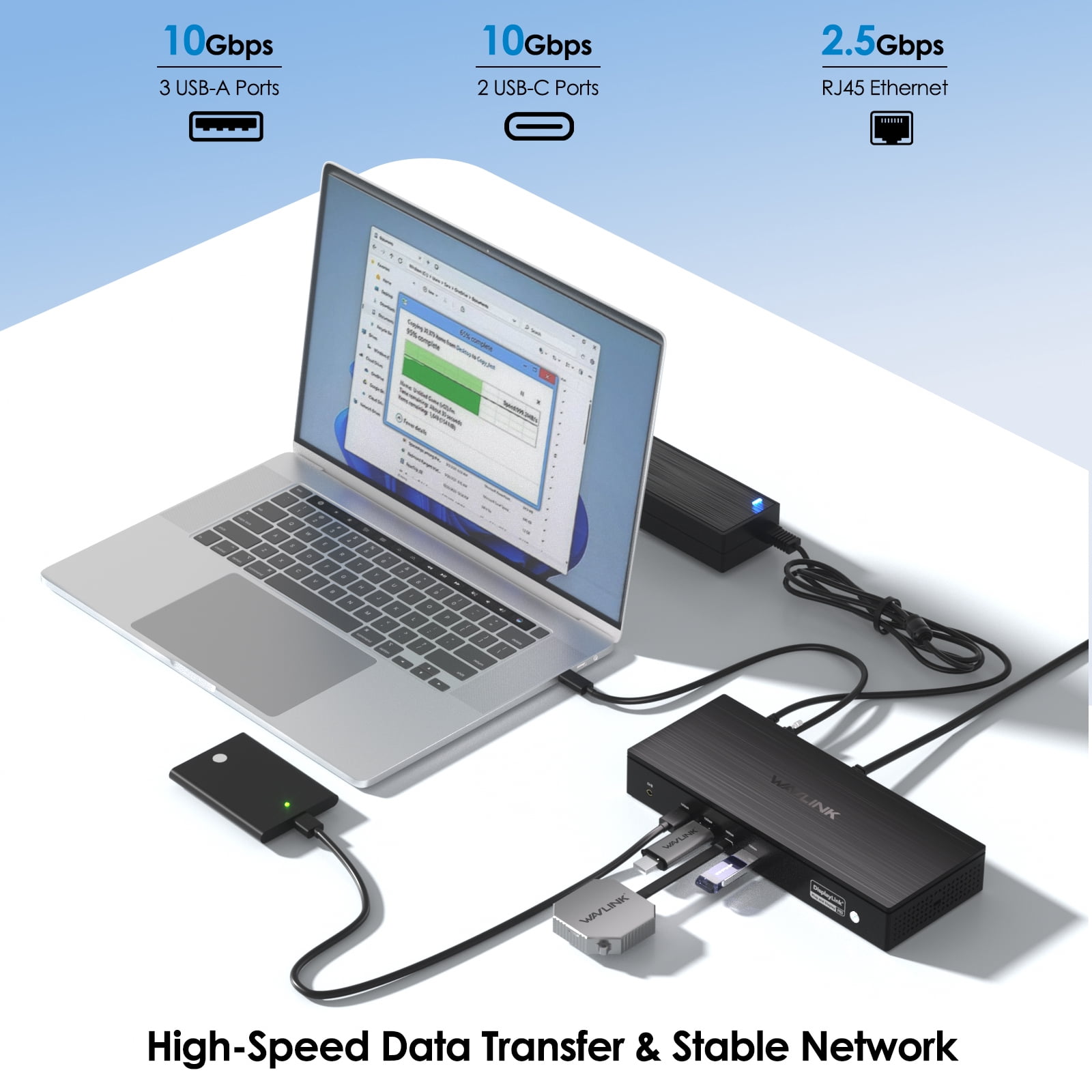WAVLINK 13-in-1 USB Dock Station, Dual 8K/Quintuple 4K Laptop Dock, USB Docking with 100W Charging for MacBook Neo, Mac & Windows