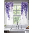 thumbnail image 2 of Purple Eucalyptus Sheer Curtains 72 Inch Length 2 Panels Set, Botanical Garden Flowers Voile Window Treatment Rod Pocket Curtains Sheers Drapes for Bedroom/Living Room/Kitchen 52"x72"x2, 2 of 7