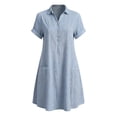 thumbnail image 2 of Bosfbaoi Dresses for Women Casual A-Line Tunic Dress Collared Neck Short Sleeve Shirt Dress with Pockets Summer Dresses for Women 2026, 2 of 6