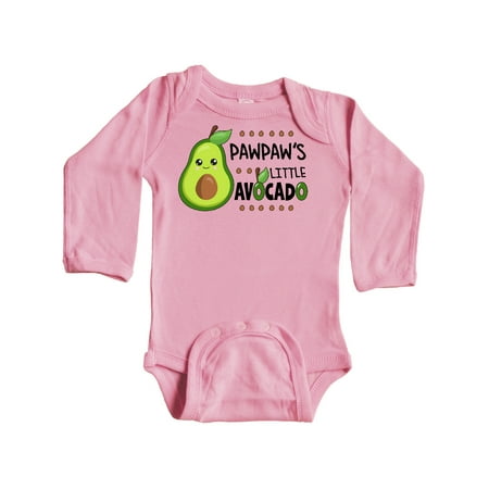 

Inktastic Pawpaw s Little Avocado with Cute Baby Avocado Gift Baby Boy or Baby Girl Long Sleeve Bodysuit