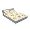 thumbnail image 2 of Ambesonne Cartoon Fitted Sheet & Pillow Sham Set, Spring Forest Toadstool, Queen, Multicolor, 2 of 2