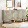 thumbnail image 1 of Ensemble d'Armoires de Rangement Modernes Blanches, Armoire Autoportante au Sol, Buffet Classique de 59 Pouces, 1 of 5