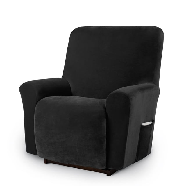 Funda para sillón reclinable Asnomy Lazy Boy con bolsillos, terciopelo azul marino
