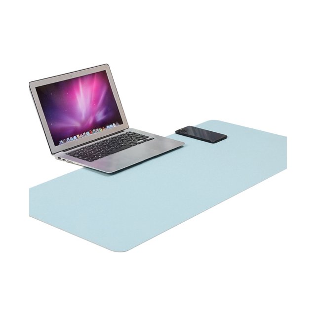Double-sided Waterproof Portable Faux Leather Mouse Pad Desktop Mat Table Cover - Sky Blue 60cm x 30cm