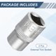 thumbnail image 3 of Uxcell 2pcs E-Torx Socket 3/8" Drive E14 Star Metric Socket 1.2" Length External Torx Shallow Sleeve 35K Alloy Steel Chrome 6 Point Spline Sleeve para Reparaciones de Autos, 3 of 7