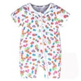 thumbnail image 4 of Penkiiy Baby Boy Girl Cartoon Romper Sleeper Infant Soft Short Sleeve Jumpsuit Zipper Footless One-piece 9-12 Months White, 4 of 5