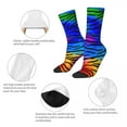 thumbnail image 6 of Tiger Stripes Stockings Abstract Line Print Design Novelty Socks Autumn Anti Slip Socks Wo, 6 of 7