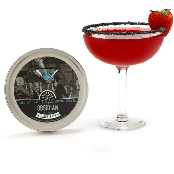 The Spice Lab Black Obsidian Salt Cocktail Rimmer for Martinis & Margaritas - Black Salt Rimmer perfect for Halloween - Drink Rimmer- All Natural Brand - Rim Salt for Cocktails