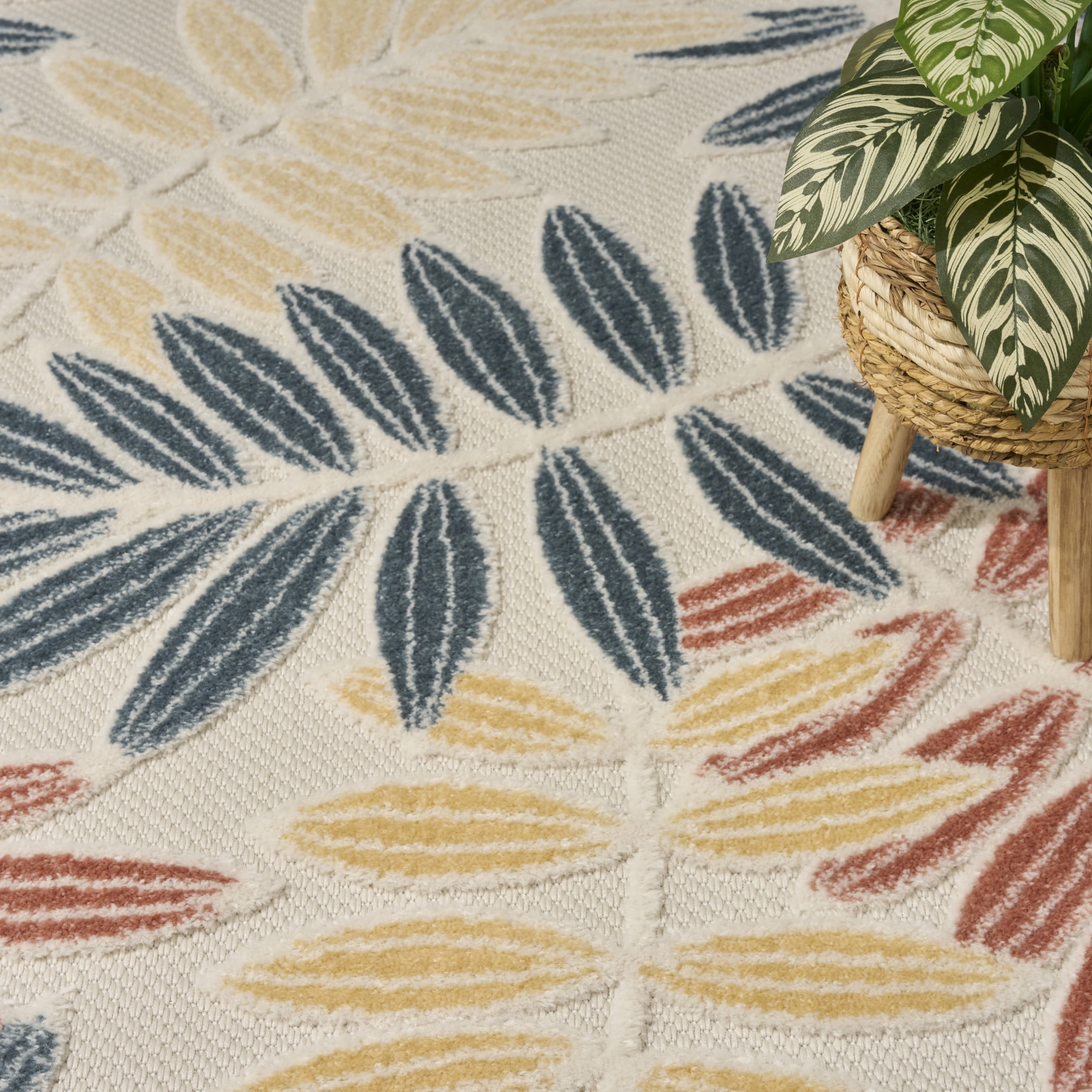 Nourison Aloha 9' x 12' Ivory Blue Modern Rug