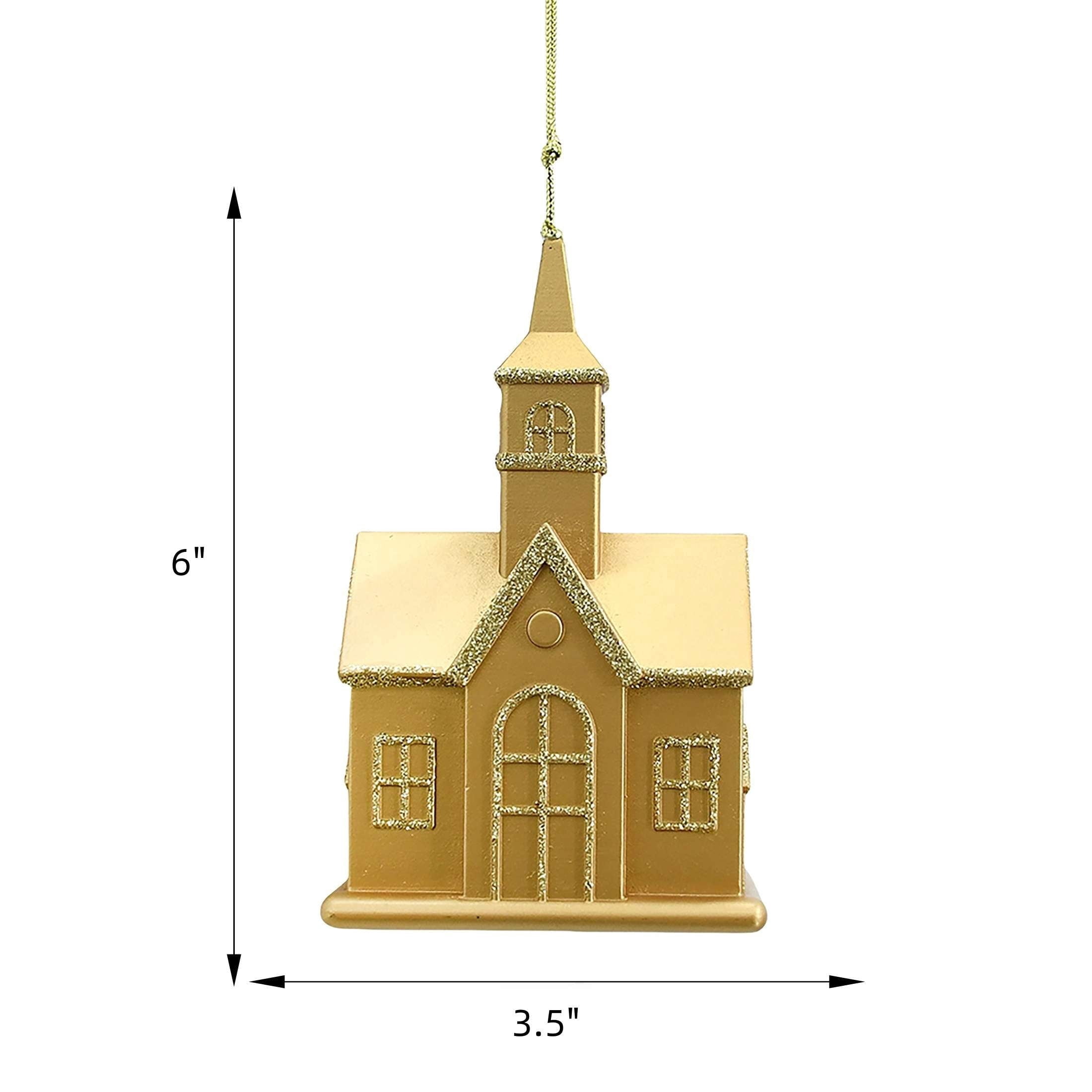 Gold Church Christmas Ornament, 6", by Holiday Time