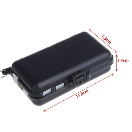 BIMZUC 9 Compartments Fishing Tackle Box Fly Fishing Lure Spinner Bait Storage Case Black (4.5 x 2.9 x 1.3 inches / 11.4 x 7.3 x 3.4 cm)