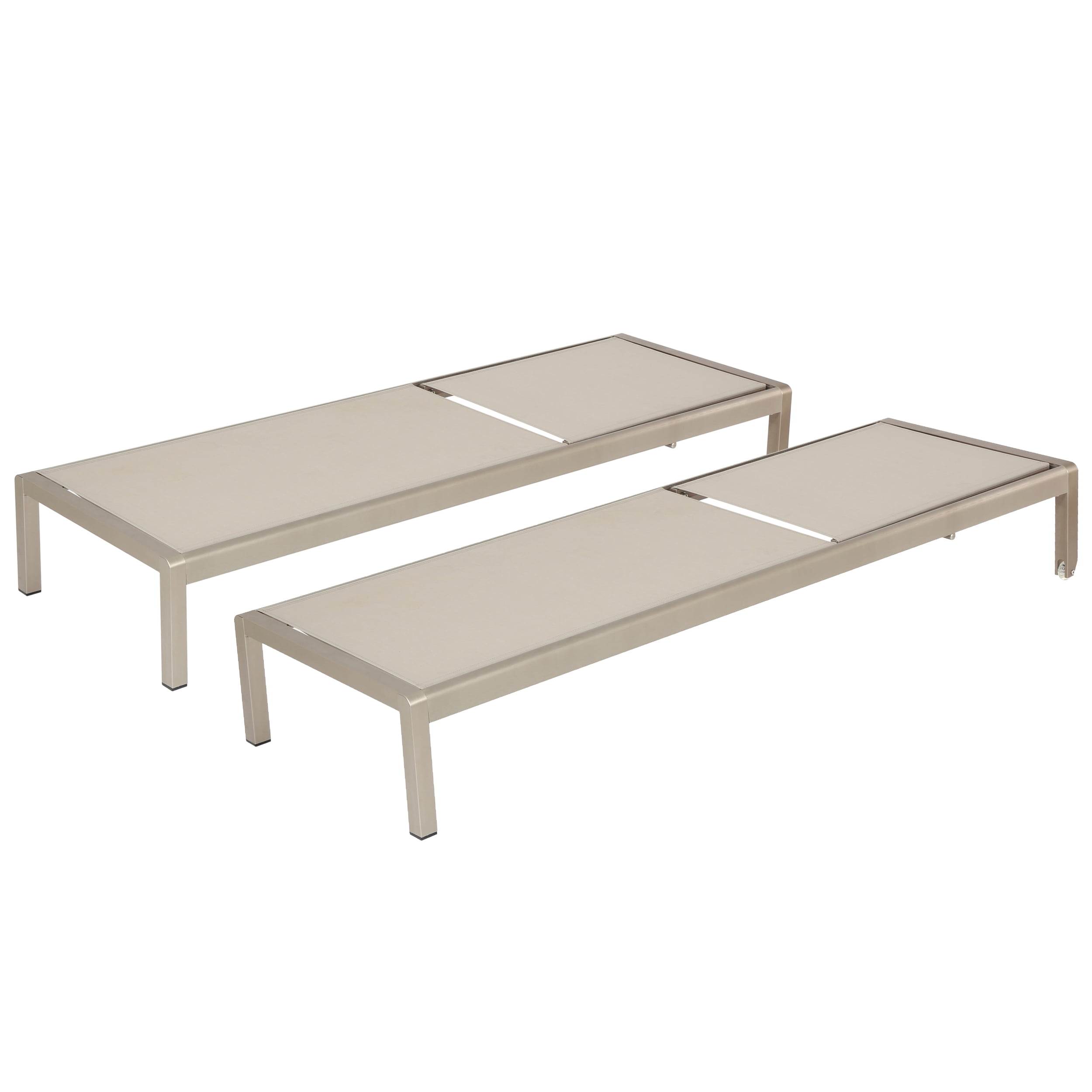 Grey Outdoor Mesh Chaise Lounge (Set of Two)