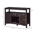 thumbnail image 2 of Modern Espresso Kitchen Buffet Bar Cabinet with Wine Rack - 46" Storage Sideboard for Dining & Living Room, 2 of 7