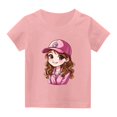 thumbnail image 7 of Fesfesfes Children Casual Versatile Tops for Outdoor Breathable T-shirt with Short Sleeve for Boys Girls School Season Round Neck Short Sleeve Tees(Pink#04A,5 Years), 7 of 7