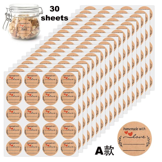 600 pegatinas autoadhesivas para bolsas de regalo de boda, cumpleaños, negocios y Navidad.