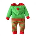 thumbnail image 4 of Tao Tao Newborn Baby Boys Girls Santa Outfit Christmas Elf Rompers Infant Jumpsuit With Hat Green 3 Months, 4 of 8