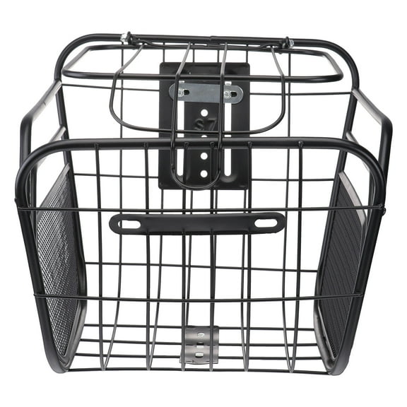 Worgeous Bike Basket Foldable Bike Basket Cargo Black 1Pcs