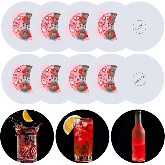LED coaster 10pcs LED Bar Coasters LED Bottle Lights Cup Holder Lights for Wine Liquor Bottles Bottle Sparkler Champagne Party Bar
