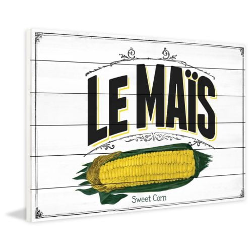 Marmont Hill "French Produce Corn" Painting Print on White Wood