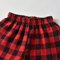 thumbnail image 6 of Gyexs Boys Pajamas 2PC Set Short Sleeve Lapel Button Plaid Tee & Shorts PJs Outfits(Girls), 6 of 7