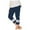 Navy, variant on FINALGANG Girl Versatile Trousers Solid Color Stretchy Yoga Sweatpants High Waist Calf Length Legging With Lace Trim For 3-13 Years Relaxed Fit Soft Daily Wear