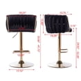 thumbnail image 4 of Velvet Swivel Bar Stools Set of 2 with Hand Woven Backrest, Adjustable Counter Height Bar Chairs with Chrome Footrest and Base,Kitchen Island Side Chair with Barrel Back for Kitchen Dining Room, 4 of 7