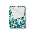 thumbnail image 2 of Abstract Soft Flannel Fleece Throw Blanket, Retro Architecture Style Modern Trippy Maze Form Urban Graphic, Cozy Plush for Indoor and Outdoor Use, 70" x 90", Turquoise Teal White, by Ambesonne, 2 of 5