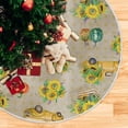 thumbnail image 5 of GZHJMY Thanksgiving Tree Skirt Yellow Sunflower Pumpkin Car Xmas Tree Skirt Floor Door Round Mat Decorations for Holiday Party Home Christmas Day Ornaments, 35.4", 5 of 6