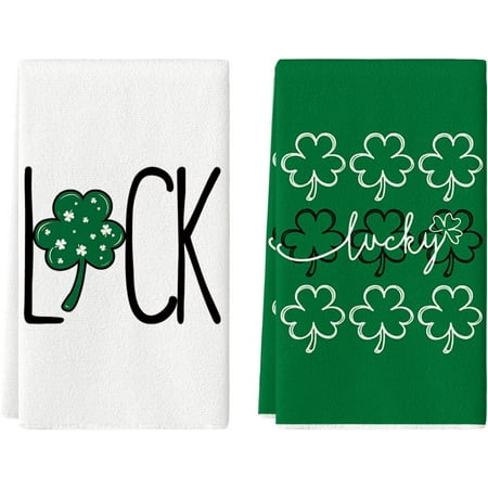 

Clover Shamrock St. Patrick s Day Kitchen Towels Dish Towels 18x26 Inch Decoration Hand Towels Set of 2