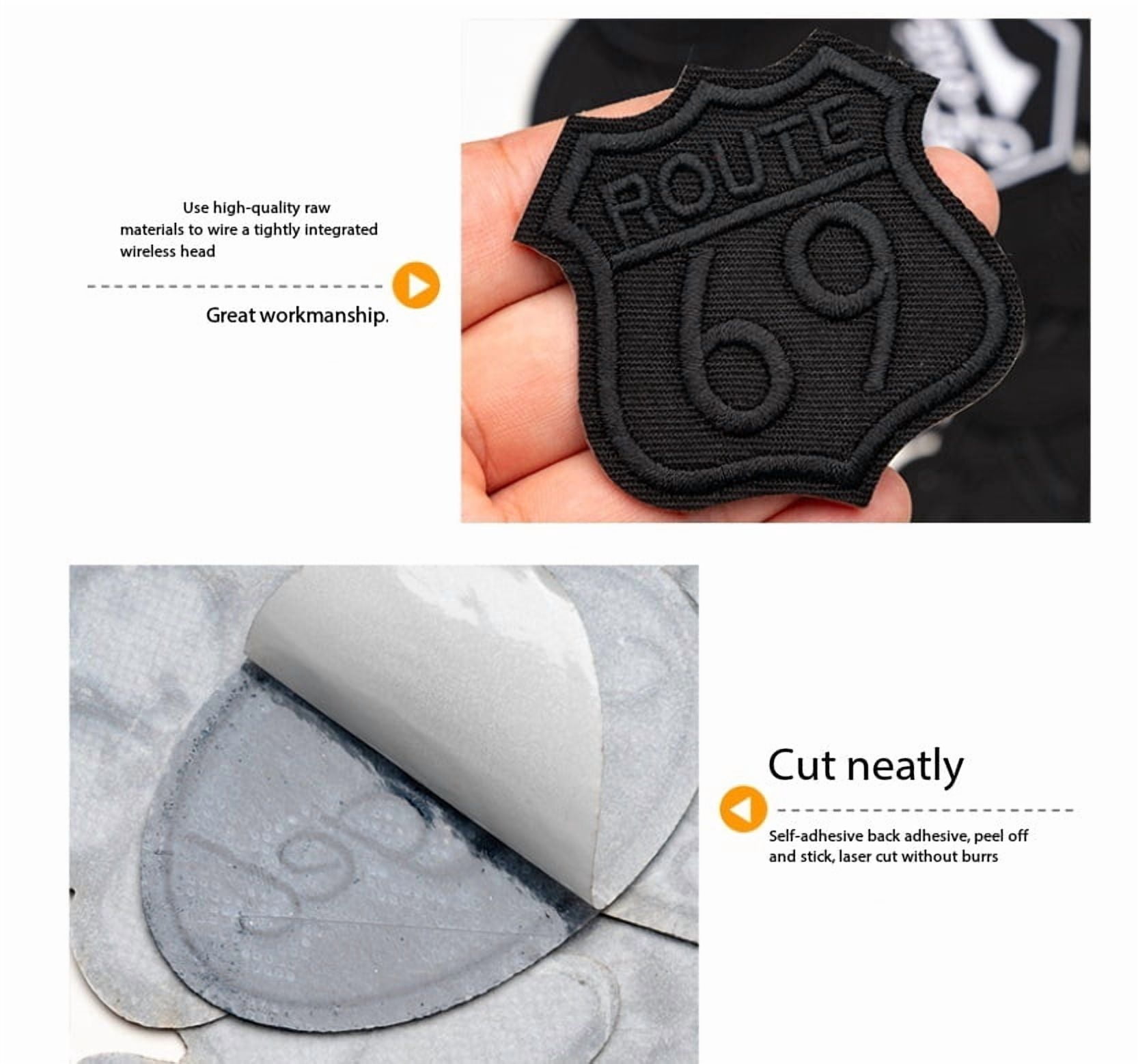1 set of seam-free embroidery cloth patches clothing accessories down jacket diy self-adhesive hole clothing patches computer embroidery
