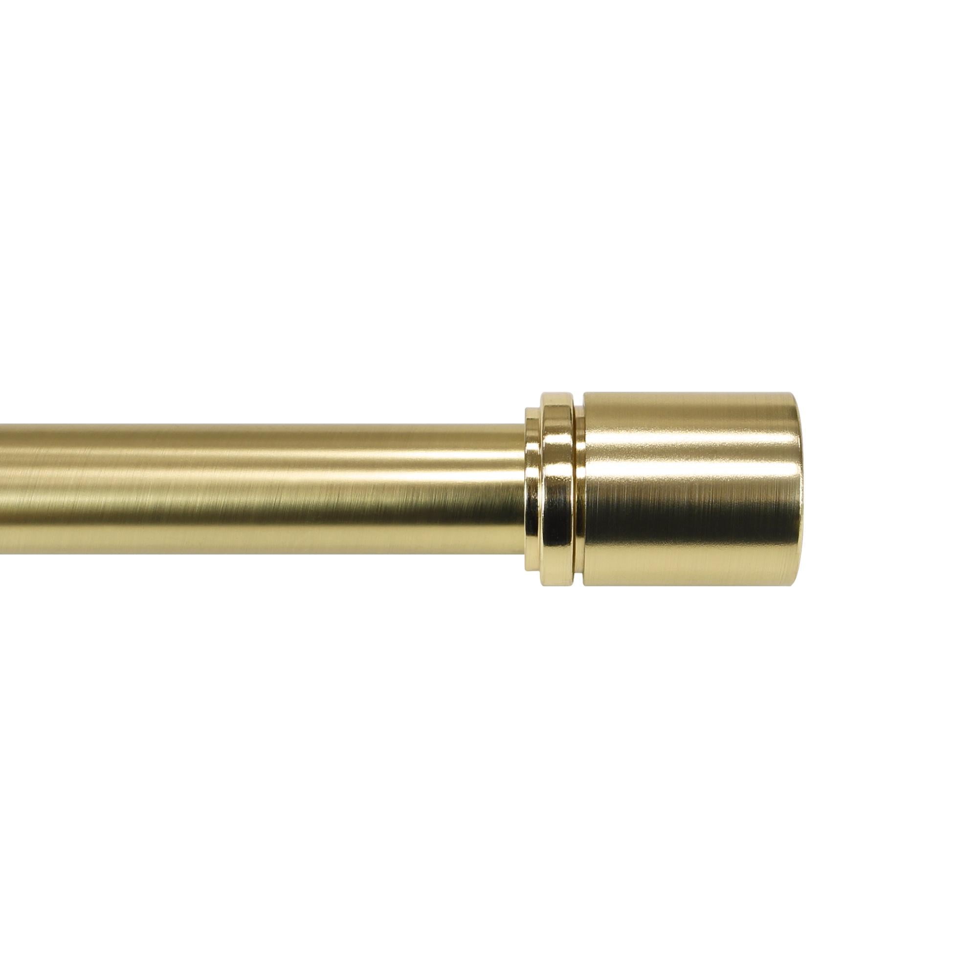 (2 pack) Better Homes & Gardens 1" Brass Cylinder Curtain Rod, 42-120"