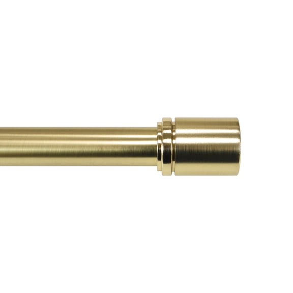 Better Homes & Gardens 1" Brass Cylinder Adjustable Single Curtain Rod Set, 32-120"