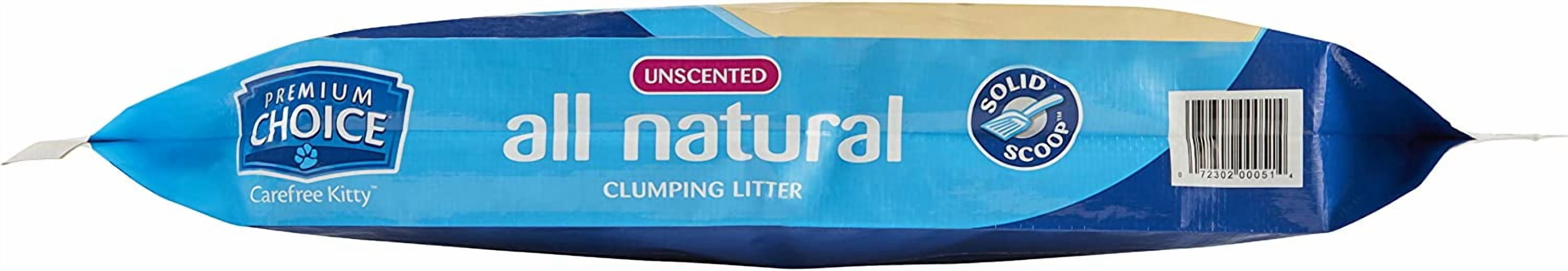 Premium Choice All Natural Unscented Scoopable Cat Litter, 25 Pound
