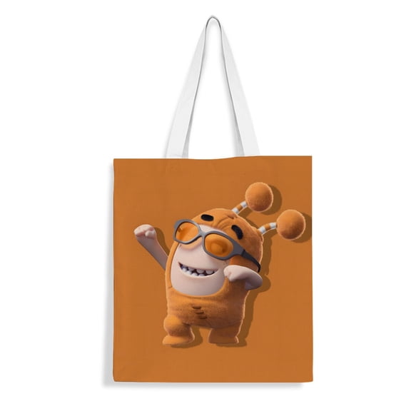 oddbods canvas Tote Bag handbag: Aesthetic tote designed for women, perfect for carrying groceries. Reusable with a convenient inner zipper, dimensions 13.8 x 15.8 inches (35x40cm).