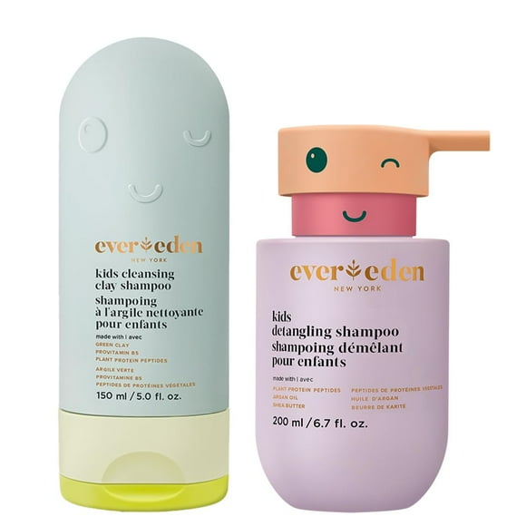 Evereden After Swim & Sports Kids Shampoo: With Cleansing Clay and Kids Shampoo Detangler set | Made With Clean and Non-toxic Ingredients | For Kids with Any Hair Type