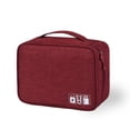 thumbnail image 3 of Minnieouse Bolsa de viaje impermeable con compartimento ajustable para mujer, organizador de almacenamiento, bolso de mano, estuche de artículos Envolturas para manijas de equipaje Vino rojo, 3 of 6
