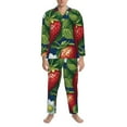 thumbnail image 3 of Salouo Strawberry2 Print Button-Front Long Sleeve Pajama Set for Men, Soft 2Pjs Men's Long Sleeve Sleepwear-Large, 3 of 7