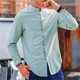thumbnail image 4 of Camisas Para Hombre Camisas de manga larga para hombre, camisas casuales de verano con botones y chino para playa y Yoga (GN1, 5XL), 4 of 5