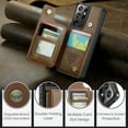 thumbnail image 5 of Mantto Case for Samsung Galaxy S21 Ultra with Card Holder, Retro PU Leather RFID Blocking Credit Card Slots Double Magnetic Clasp Flip Kickstand Shockproof Phone Cover for Galaxy S21 Ultra,Brown, 5 of 9