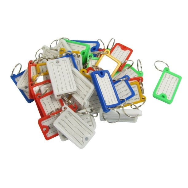 Unique Bargains Plastic Key ID Label Tags Split Ring Ring Keychain