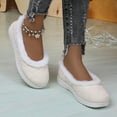 thumbnail image 3 of Women's Casual Fleece Lined Loafers Warm Plush Low Top Lightweight Waterproof Non Slip Walking Shoes White Size 7.5, 3 of 7