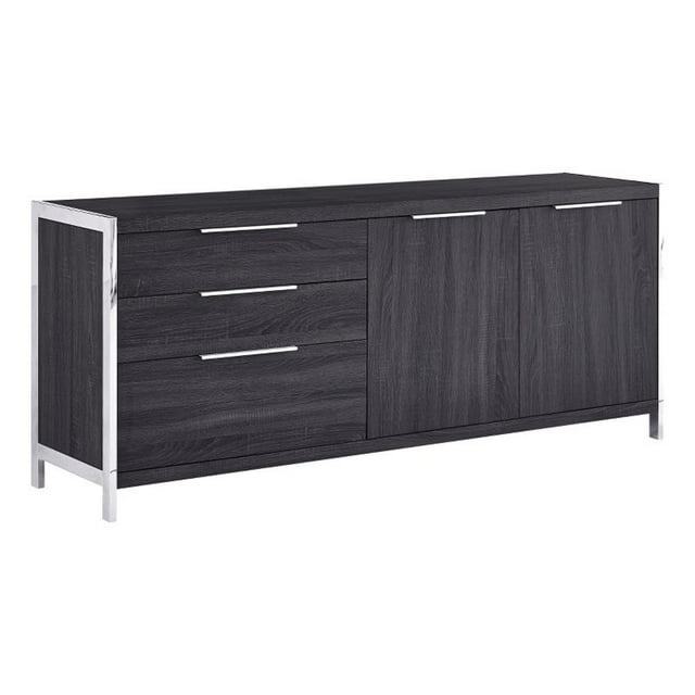 Pemberly Row Armoire de Rangement Moderne en Noyer avec 5 Compartiments