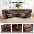 thumbnail image 4 of Bonzy Home Power Reclining Sectional Sofa, Suede Fabric Corner Recliner Couch with Console, Hidden Storage, Cup Holders & USB/Type-C Ports, Chocolate, 4 of 7