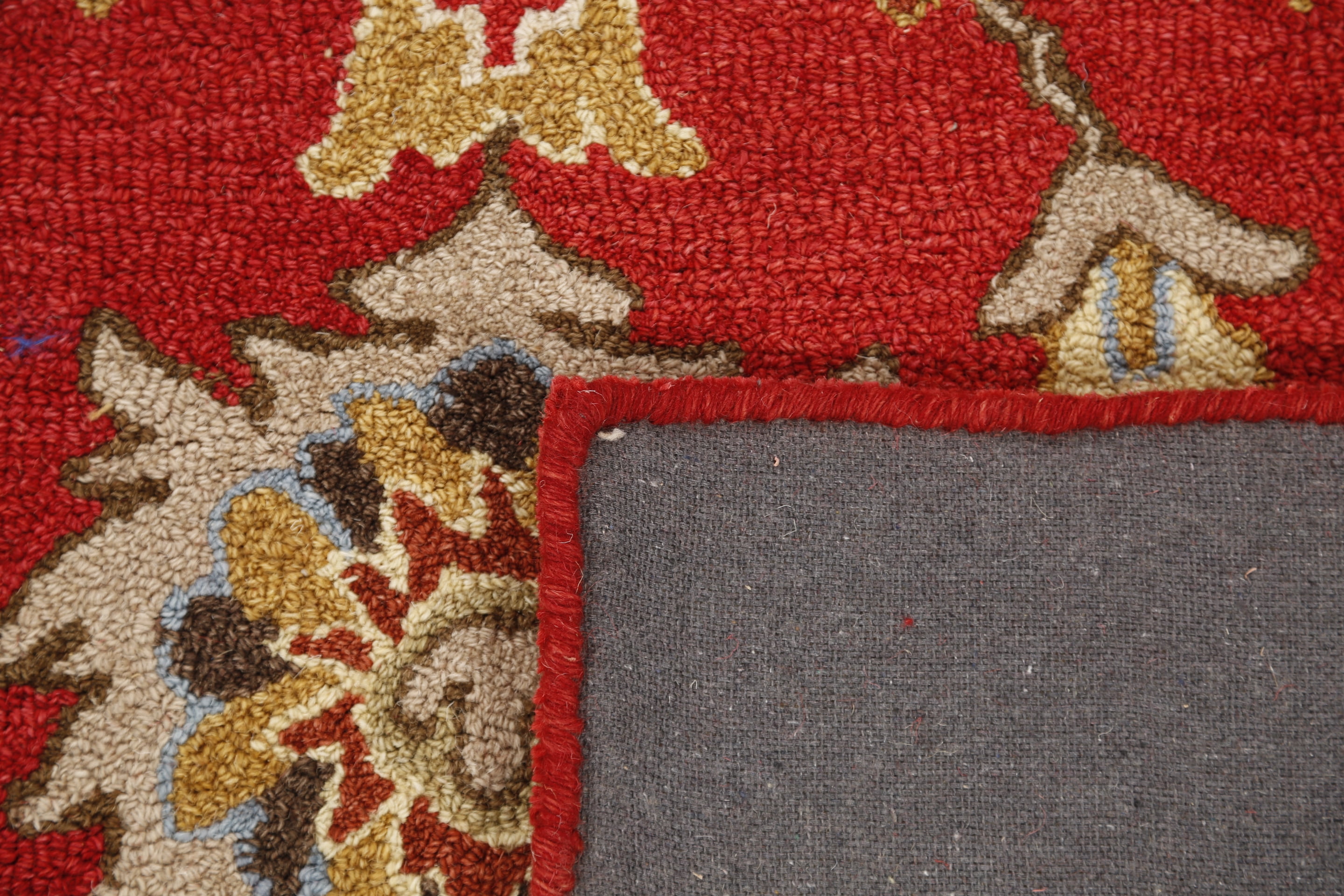Ottomanson Agra Mahal 2x8 Indoor Handmade Wool Runner Rug, 2'3" x 7'6", Rust/Beige