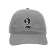 thumbnail image 2 of Daxton Old English 3D Alphabet Letters Numbers Initial Baseball Dad Hat - Light Grey, Number 2, 2 of 2